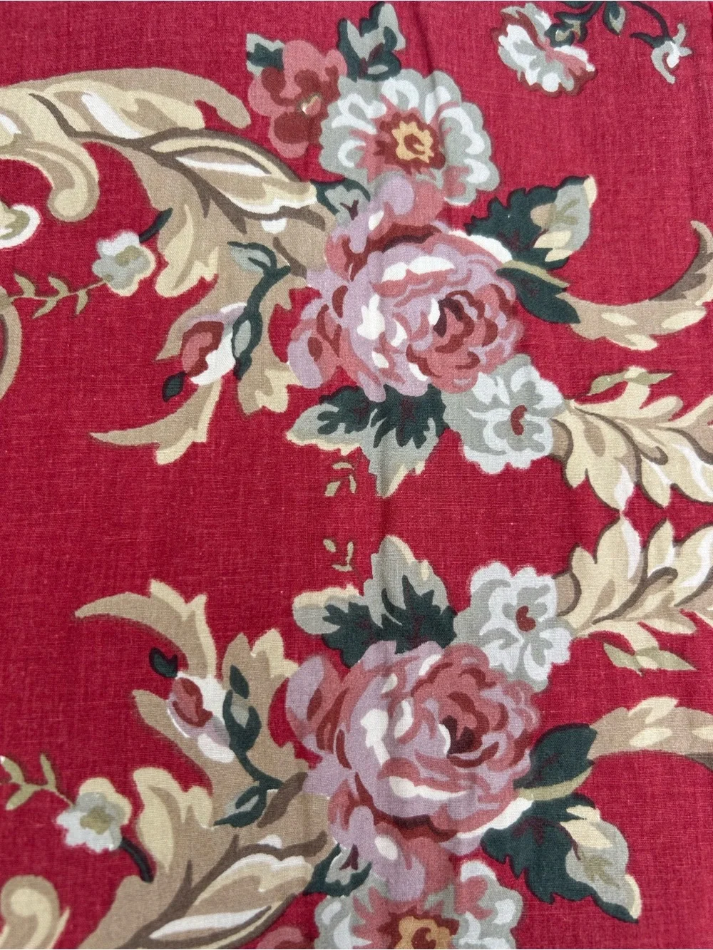 Vintage Ralph Lauren Valance Marseilles Danielle Floral Red Pink Window 17x82.5